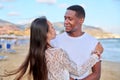 Beautiful young couple in love on the beach Royalty Free Stock Photo