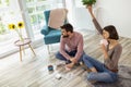 Couple playing cards at home Royalty Free Stock Photo