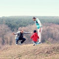 Beautiful young family having fun outdoors Royalty Free Stock Photo