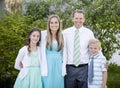 Beautiful Young Family Portrait outdoors Royalty Free Stock Photo