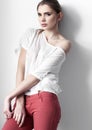 Beautiful young fashion girl model posing Royalty Free Stock Photo