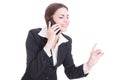 Beautiful young female business manager talking on the phone Royalty Free Stock Photo