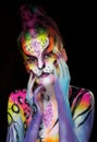 Beautiful young female with full body paint Royalty Free Stock Photo