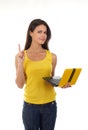 Beautiful young female with a laptop Royalty Free Stock Photo