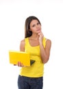 Beautiful young female with a laptop Royalty Free Stock Photo