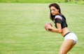 Beautiful young football woman Royalty Free Stock Photo