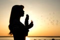 Beautiful young girl blow bubbles on nature Royalty Free Stock Photo