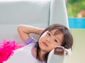 Beautiful young girl child laying down Royalty Free Stock Photo