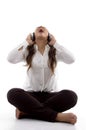 Beautiful young girl enjoying music Royalty Free Stock Photo