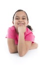 Beautiful Young Girl Lying Down Posing for Photo Royalty Free Stock Photo