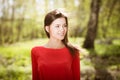 Beautiful young girl in park