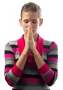 Beautiful young girl praying Royalty Free Stock Photo