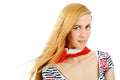 Beautiful young girl in red neckerchiefs Royalty Free Stock Photo