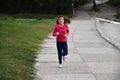 Beautiful young girl is running