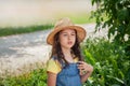 Beautiful Young Girl in a Straw Hat Royalty Free Stock Photo