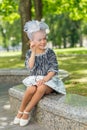 Beautiful young girl in vintage dress posing Royalty Free Stock Photo