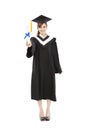 Beautiful young graduation woman standing