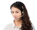 Beautiful young helpdesk operator Royalty Free Stock Photo