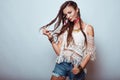 Beautiful young hippie woman Royalty Free Stock Photo