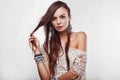 Beautiful young hippie woman Royalty Free Stock Photo