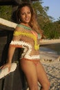 Latina Beauty on Jamaica Beach Royalty Free Stock Photo