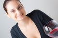 Beautiful young lady with a glass of wine Royalty Free Stock Photo