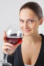 Beautiful young lady with a glass of wine Royalty Free Stock Photo