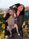 Beautiful young lady with her dog Royalty Free Stock Photo