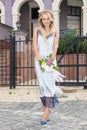 Beautiful young lady posing outdoors Royalty Free Stock Photo