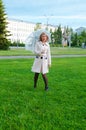 Beautiful young lady with umbrella Royalty Free Stock Photo