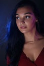 Beautiful young latina woman wearing a red dress Royalty Free Stock Photo