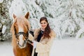 Beautiful young model with the horse