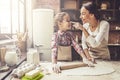 Mom and daughter baking Royalty Free Stock Photo