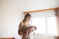 Beautiful young mother holding baby son in her arms Royalty Free Stock Photo