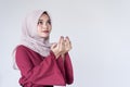 Beautiful Young Muslim Girl Duaa Praying for God, Royalty Free Stock Photo