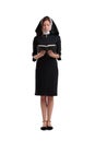 Pretty religious nun in religion concept isolated on a white background. Royalty Free Stock Photo