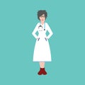 Beautiful young nurse. Flat design.