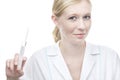 Beautiful young nurse with syringe Royalty Free Stock Photo