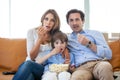 Family watching TV Royalty Free Stock Photo