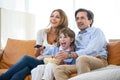 Family watching TV Royalty Free Stock Photo