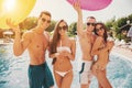 Beautiful Young People Having Fun in Swimming Pool Royalty Free Stock Photo