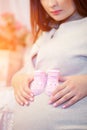 Beautiful young pregnant woman, brunette Royalty Free Stock Photo