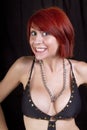 Beautiful young redhead woman having fun