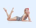 Beautiful young retro pinup woman Royalty Free Stock Photo