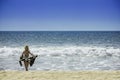 Beautiful young girl woman in bikini on the beach travel vacation healthy body and freedom concept Royalty Free Stock Photo