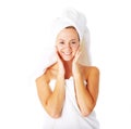 Beautiful Young Spa Woman On White Royalty Free Stock Photo