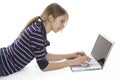 Beautiful Young Student Using a Laptop Royalty Free Stock Photo