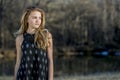 Young Blonde Teenager Enjoys A Beautiful Day Outdoors Royalty Free Stock Photo