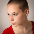 Beautiful Young Teenage Girl With Shaven Head