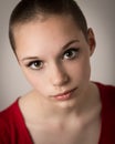 Beautiful Young Teenage Girl With Shaven Head